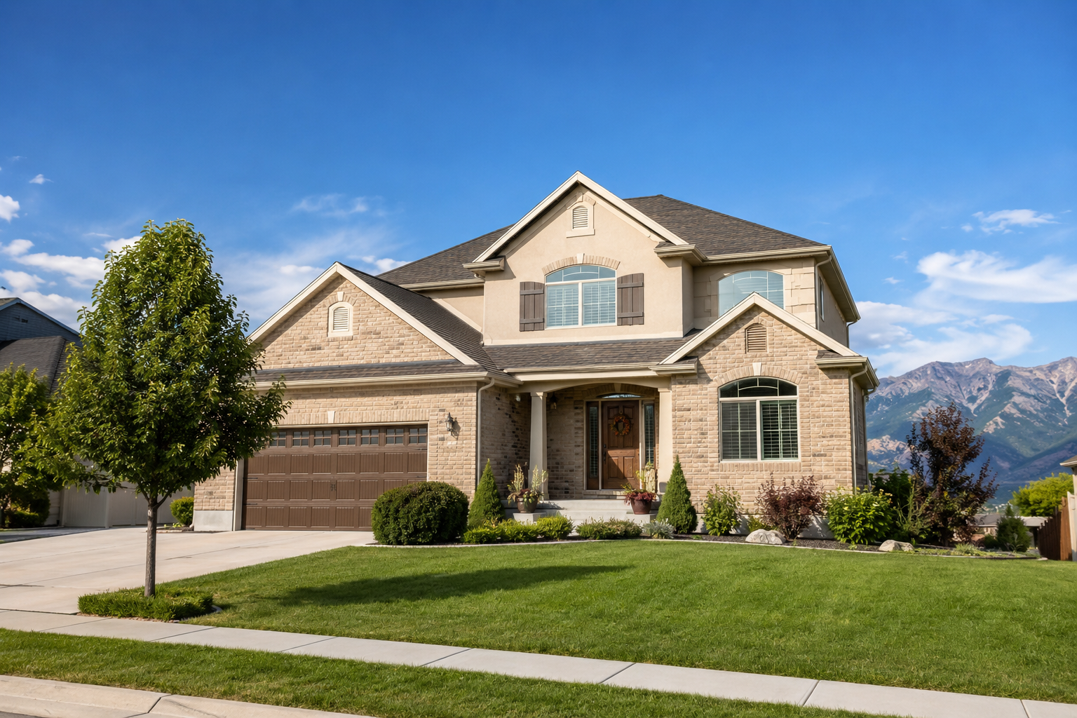 A two-story home in a Utah County neighborhood