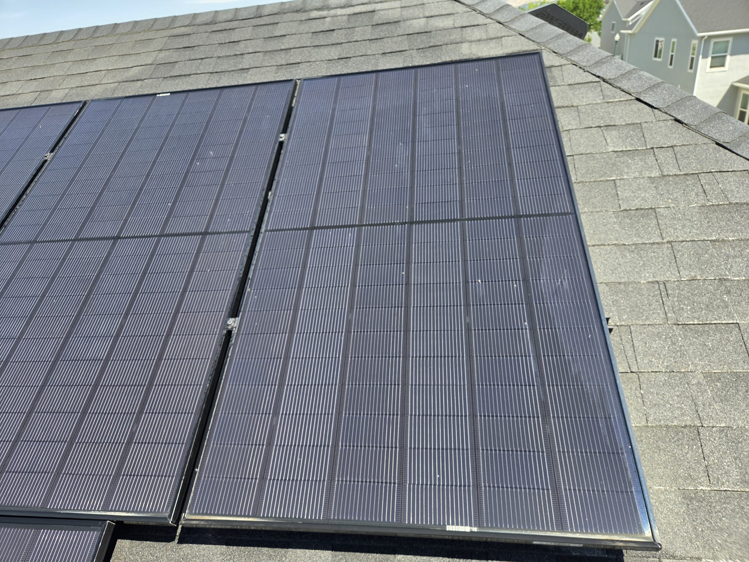 Close-up of a dusty solar panel before cleaning