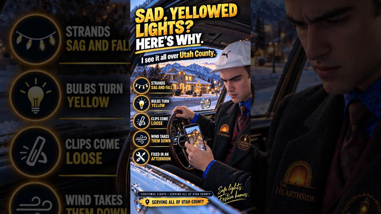 Why Do Christmas Lights Look Sad and Yellowed? A Utah County Installer Explains